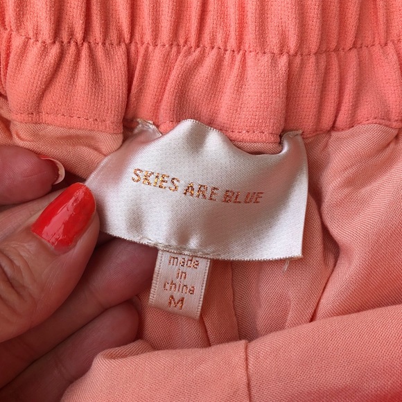 Skies are Blue peach pattern front shorts size M - Picture 3 of 8